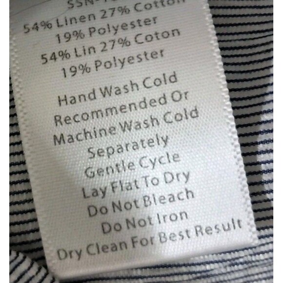 Anthony Thomas Melillo ATM Shirt Dress Women's XS Blue Linen Blend Pinstripe - Picture 11 of 14